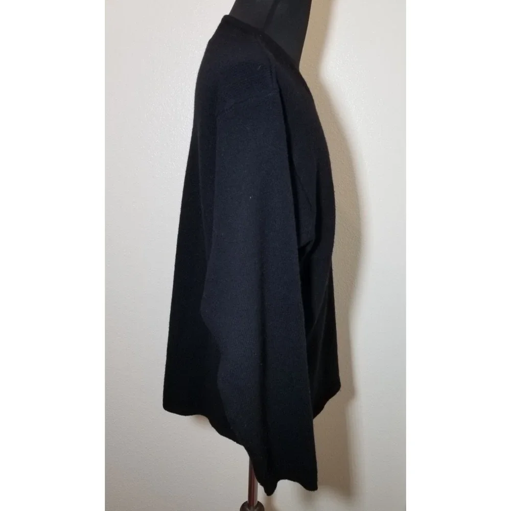 Gap Sweater Mens Large Black Lambswool V Neck Sweater Coastal Preppy Old Money